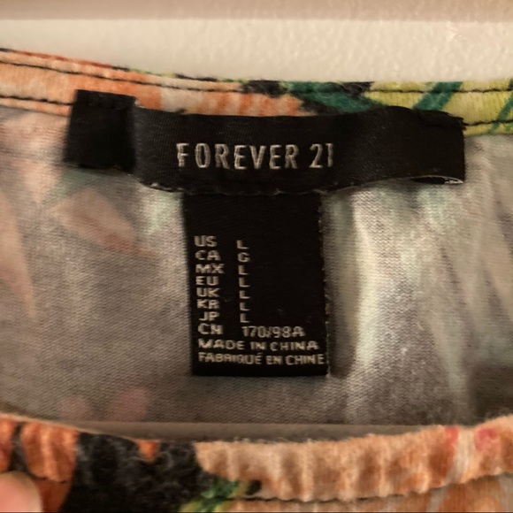 Forever 21 Large L tropical floral print crop top - Picture 4 of 6
